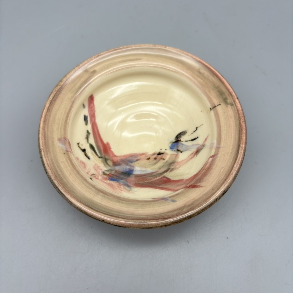 Studio Art‎ Pottery Small Trinket Dish Blue Brown Cream Glazed Colors
